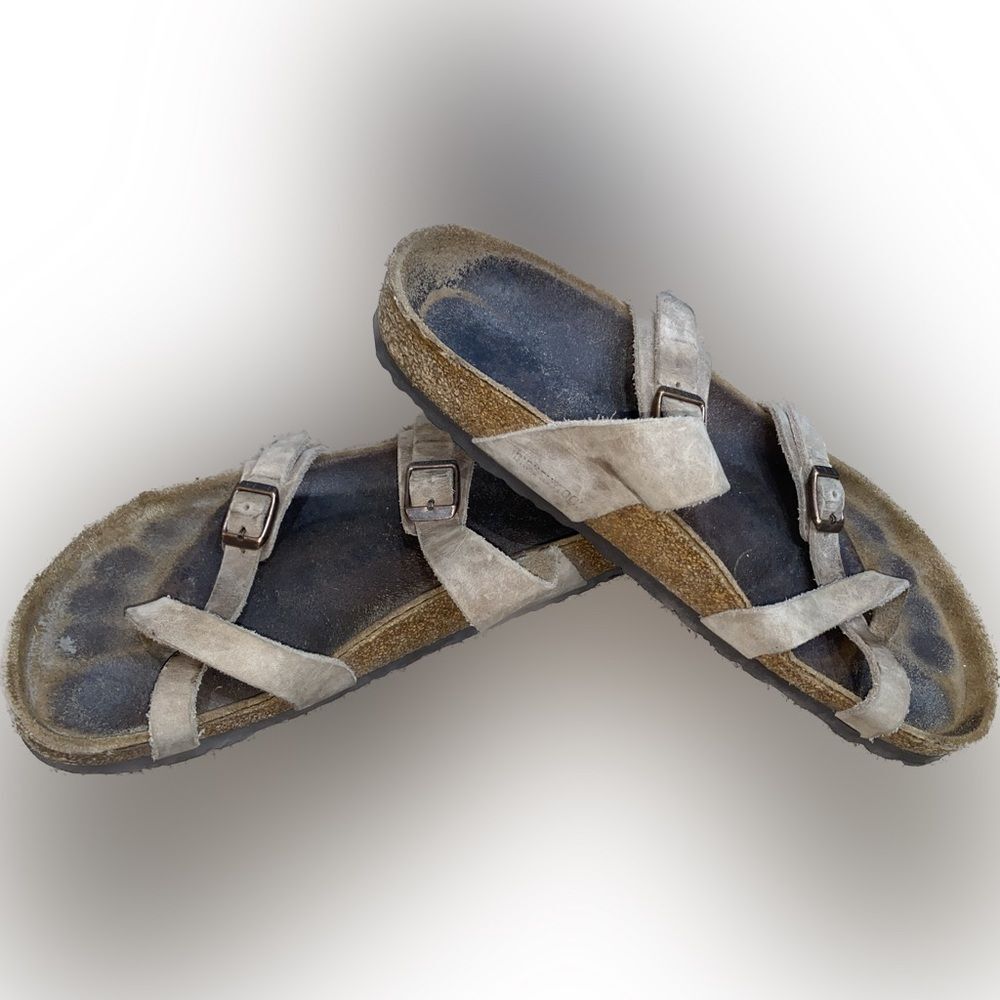 Birkenstock Leather Mayari Sandals Brown Tan Size 40